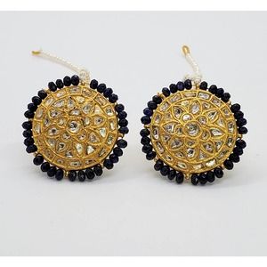 22kt Yellow Gold Kundan Polki Diamond Earrings